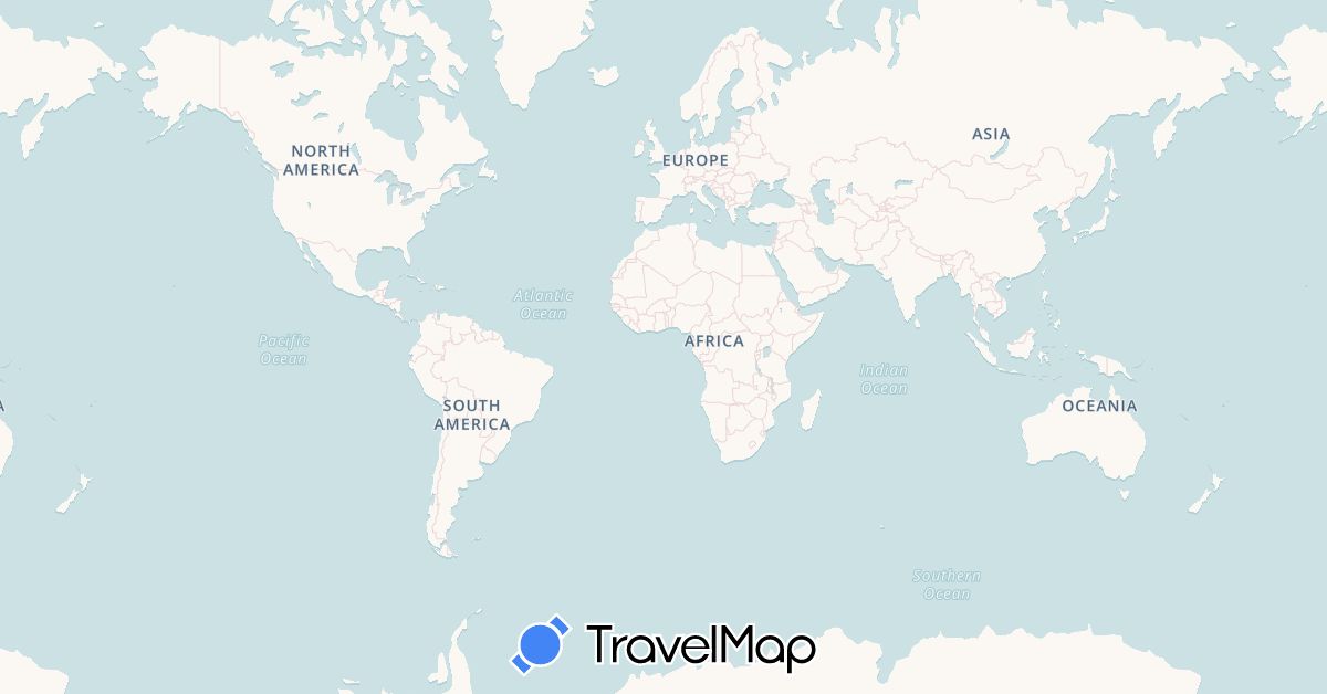 TravelMap itinerary: driving, plane in Argentina, Chile (South America)